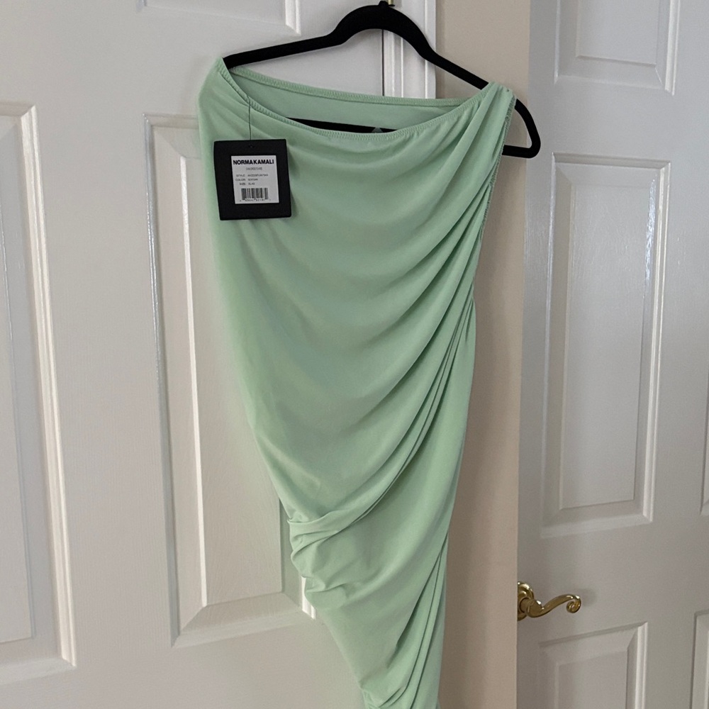 Norma Kamali Seafoam Draped Dress